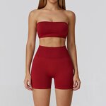 Yoga Bra Set Manufacturer - Woman One-Piece Strapless 2 Piece Set