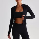 Yoga Jackets Manufacturer - Women Multicolored Athletic Zipper Tight with Pockets