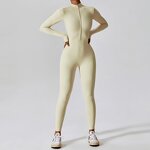 Bodysuit Manufacturer - Women's Long Sleeve Front Zipper Nylon Gym Fitness Wear