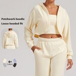 Yoga Sets Manufacturer - 3pcs High Quality Soft Crop Top Jackets Custom Logo for Women