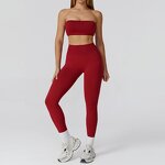 Yoga Bra Set Manufacturer - Woman One-Piece Strapless 2 Piece Set