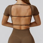 T-Shirt Manufacturer - Women Square Neck Short Sleeve Quick Dry for Gym Fitness