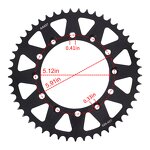 Motorcycle Rear Sprocket Manufacturer - 520-49T Carburized for Yamaha YZ125 YZ250