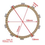 Motorcycle Clutch Plate Manufacturer - 650-750cc 3mm for Honda XL650 VT750 NTV650