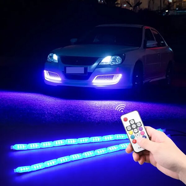 DRL Strip Manufacturer - 2pcs RGB LED 12V Waterproof Flowing Yellow Car Headlight