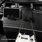 Headrest Hook Manufacturer - 2-in-1 Soft Leather ABS Wallet Pouch Car Organizer
