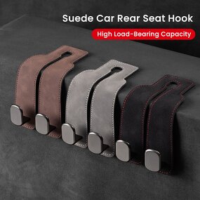 Car Headrest Hook Manufacturer - 2 in 1 Suede Alloy Dual Hook Rear Seat Storage