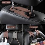 Headrest Hook Manufacturer - 2-in-1 Soft Leather ABS Wallet Pouch Car Organizer