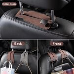 Car Headrest Hook Manufacturer - 2 in 1 Suede Alloy Dual Hook Rear Seat Storage