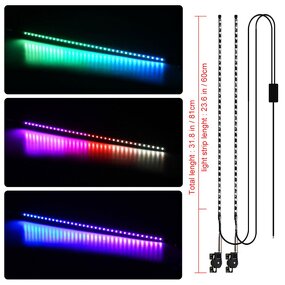 LED Whip Light Manufacturer - 2pc 12/24V RGB Remote Waterproof Truck Antenna
