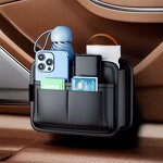 Car Storage Box Manufacturer - PU Leather Door Multi-pocket Seat Back Trash Can