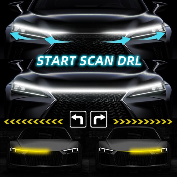 Car Hood Light Manufacturer - 12V LED Dynamic DRL Turn Signal Scan Starting Ambient