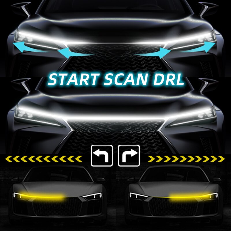 Car Hood Light Manufacturer - 12V LED Dynamic DRL Turn Signal Scan Starting Ambient