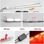 DRL Strip Manufacturer - 2pcs RGB LED 12V Waterproof Flowing Yellow Car Headlight