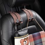 Car Headrest Hook Manufacturer - 2 in 1 Suede Alloy Dual Hook Rear Seat Storage