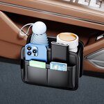 Car Storage Box Manufacturer - PU Leather Door Multi-pocket Seat Back Trash Can