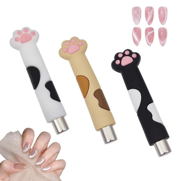 美甲磁铁工具生产商-OEM可爱猫爪柄3D磁铁