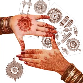 Henna Tattoo Sticker Manufacturer - OEM Indian Style Lace Pattern Temporary Tattoo