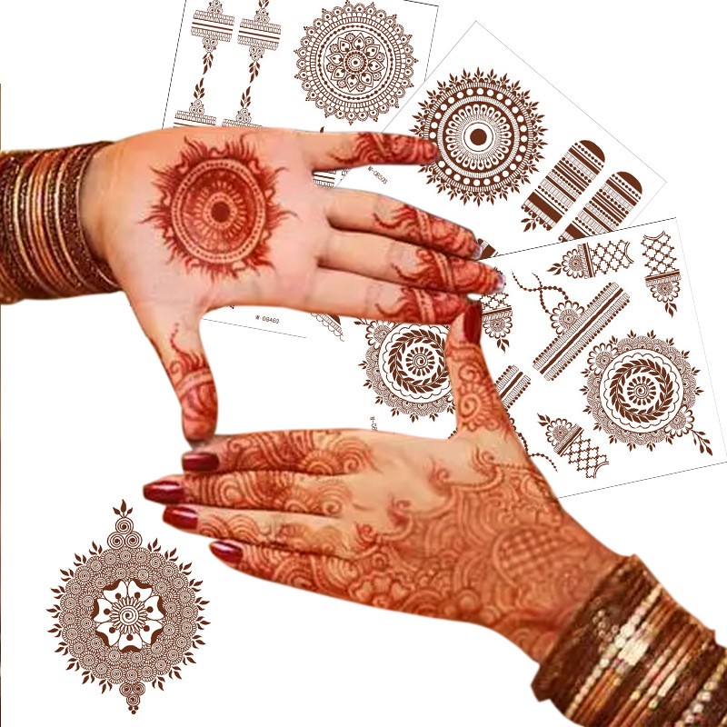 Henna Tattoo Sticker Manufacturer - OEM Indian Style Lace Pattern Temporary Tattoo