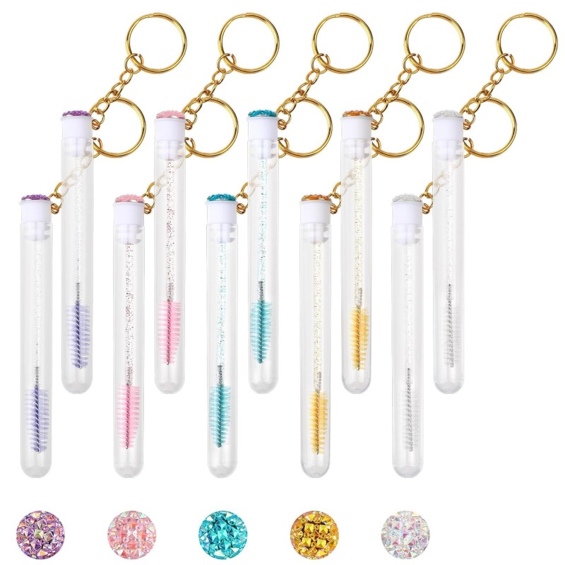 Lash Extension Brush Supplier - OEM Diamond Crystal Peach Keychain Brush