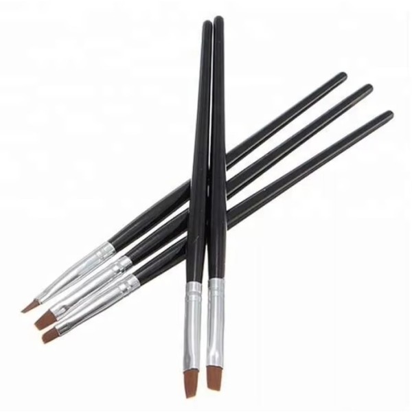 美甲笔供应商-OEM 5支UV凝胶沙龙平刷点绘工具