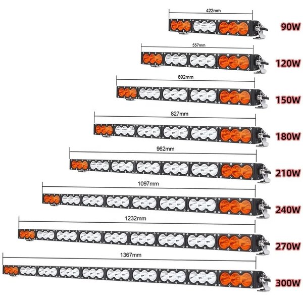 LED Light Bar Manufacturer - 120W for Offroad 4X4 Trucks 22 Inch Single Row Combo 3000K Amber 12V 24V