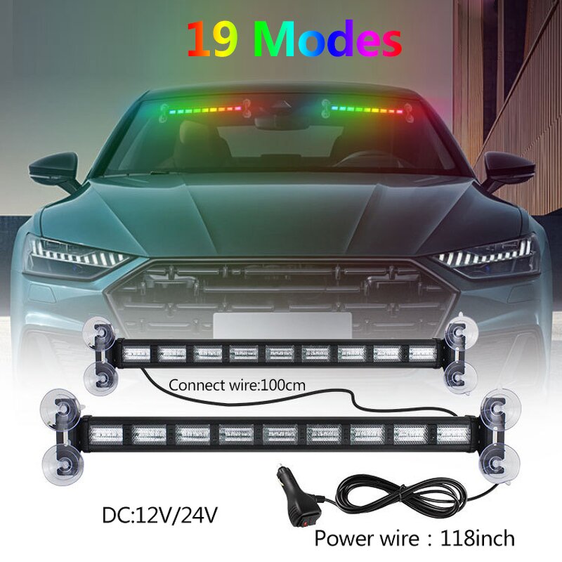 Emergency Light Manufacturer - RGB Car Colorful Ambiance Decorative Windshield LED Strobe 12-24V