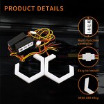 Angel Eyes Manufacturer - 12V Dual Color Amber White Yellow LED Halos Rings Cotton DRL Hexagon