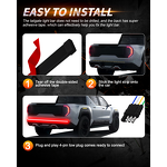 Tailgate Light Bar Manufacturer - Triple Row LED Strip 5-Function with Reverse Brake Turn Signal White Yellow Red