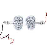 Indicator Light Manufacturer - Skull Head LED Amber Turn Signal for Motorcycles 10mm Screw Mounting