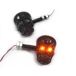 Indicator Light Manufacturer - Skull Head LED Amber Turn Signal for Motorcycles 10mm Screw Mounting
