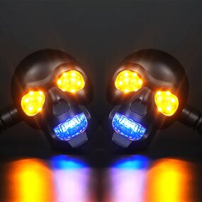 Turn Signal Light Manufacturer - Custom Exterior Mini Lamp Motorcycle Indicator Skull Spotlight LED