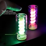 Night Light Manufacturer - Touch Glass Bottle Transparent Spiral USB Portable Multi-color Atmosphere