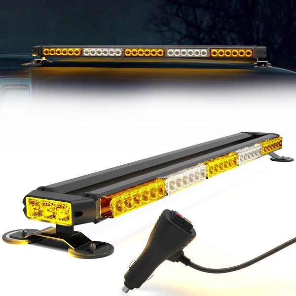 Strobe Light Bar Manufacturer - 32-Inch Double-Sided 360 Coverage Amber/White Rooftop Emergency Warning