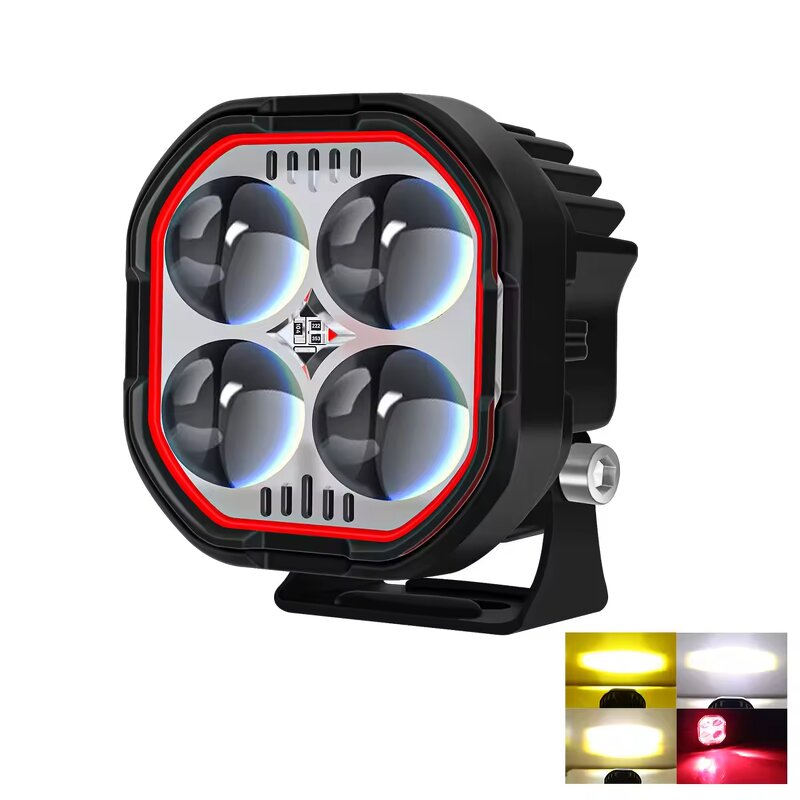 Work Light Manufacturer - Super Bright 12V 24V Car LED Pods 40W Mini 5D Spotlight White Yellow Red Fog for Motorcycle