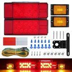 Trailer Light Kit Manufacturer - 12V Submersible Rectangular LED Low Profile Brake Stop Turn Tail for Truck Marine