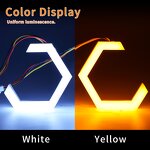 Headlight Manufacturer - Diamond Color LED Angel Eye Hexagonal Double Lens Demon Eye Effect for APP Running Decorations