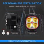 Work Light Manufacturer - Super Bright 12V 24V Car LED Pods 40W Mini 5D Spotlight White Yellow Red Fog for Motorcycle