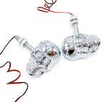 Indicator Light Manufacturer - Skull Head LED Amber Turn Signal for Motorcycles 10mm Screw Mounting
