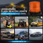 Beacon Light Manufacturer - Revolution Led Amber 12 or 24 Volt Emergency Warning Strobe with Magnetic 16LED