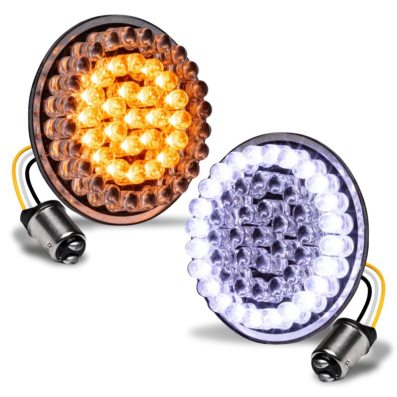 LED Lamps Manufacturer - New 1156/1157 Motorcycle Round Clear Lens Turn Brake for Harley Motorbikes