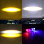 Headlight Manufacturer - High-Low Beam LED Motorcycle 3 Lens White Yellow Red Flash 12V Driving for Luces Para Moto