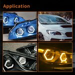 Headlight Manufacturer - Diamond Color LED Angel Eye Hexagonal Double Lens Demon Eye Effect for APP Running Decorations