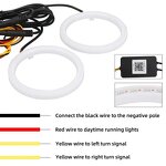 Angel Eye Manufacturer - Halo Ring RGB Mobile Phone App Remote Control 12V COB LED Cotton Daylight Headlight Fog