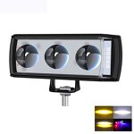 Headlight Manufacturer - High-Low Beam LED Motorcycle 3 Lens White Yellow Red Flash 12V Driving for Luces Para Moto