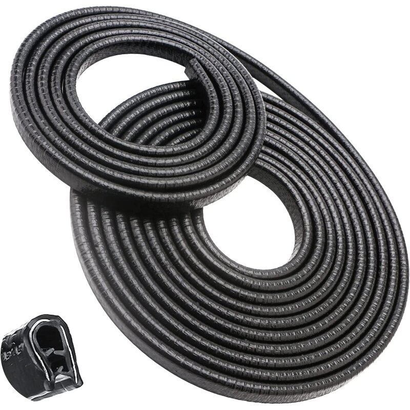 Door Edge Guard Manufacturer - For Most Car Black 16.4Ft(5M) No Glue Rubber U Shape Auto Trim Protector