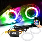 Halo Rings Manufacturer - App-Controlled LED 80mm 60mm 70mm Full Circle RGB Angel Eyes for BMW Cotton