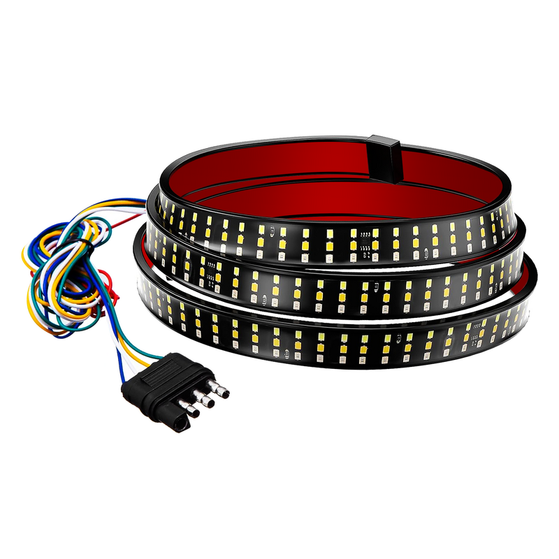 Tailgate Light Bar Manufacturer - Triple Row LED Strip 5-Function with Reverse Brake Turn Signal White Yellow Red