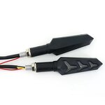 Turn Signal Lamp Manufacturer - YM-EBright EB-flowing Universal 12 LED Motorcycle Flowing Blinkers Dual Color Fishbone