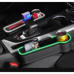 Seat Organizer Manufacturer - Car Seat Crevice Storage Box with Usb Charging Port LED Light Stowing Tidying